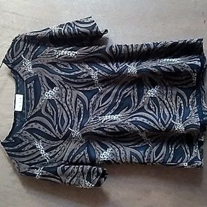 3/$15 Jaipur Leopard Print Black & Brown Top